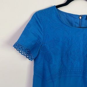 Bright blue eyelet dress like new